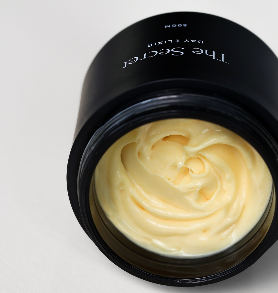 The Secret Skincare Day Elixir cream which helps fade surface pigmentation or discolouration while keeping your skin plump, hydrated, and protected from environmental damage